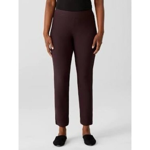 Eileen Fisher Washable Stretch Crepe Pant Slim Fit Ankle Length Size Medium - Picture 1 of 12